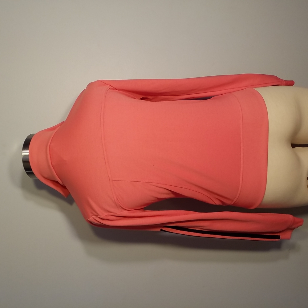 3/$25 Adidas JACKET XS coral Warm-up Athletic High Kneck Zip Front Pockets - Picture 3 of 7